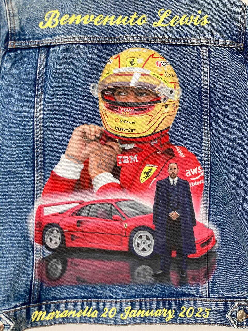 Grand Prix apparel, Race custom jacket, Racer denim jacket, Hand painted denim jacket, personalized jean jacket, custom clothing