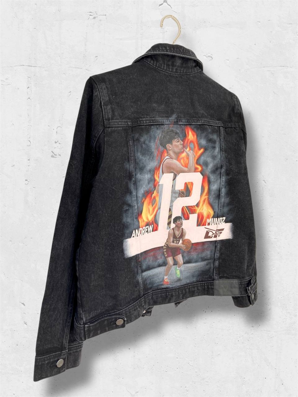 Basketball denim jacket, Personalized jean jacket, custom handpainted outfit.