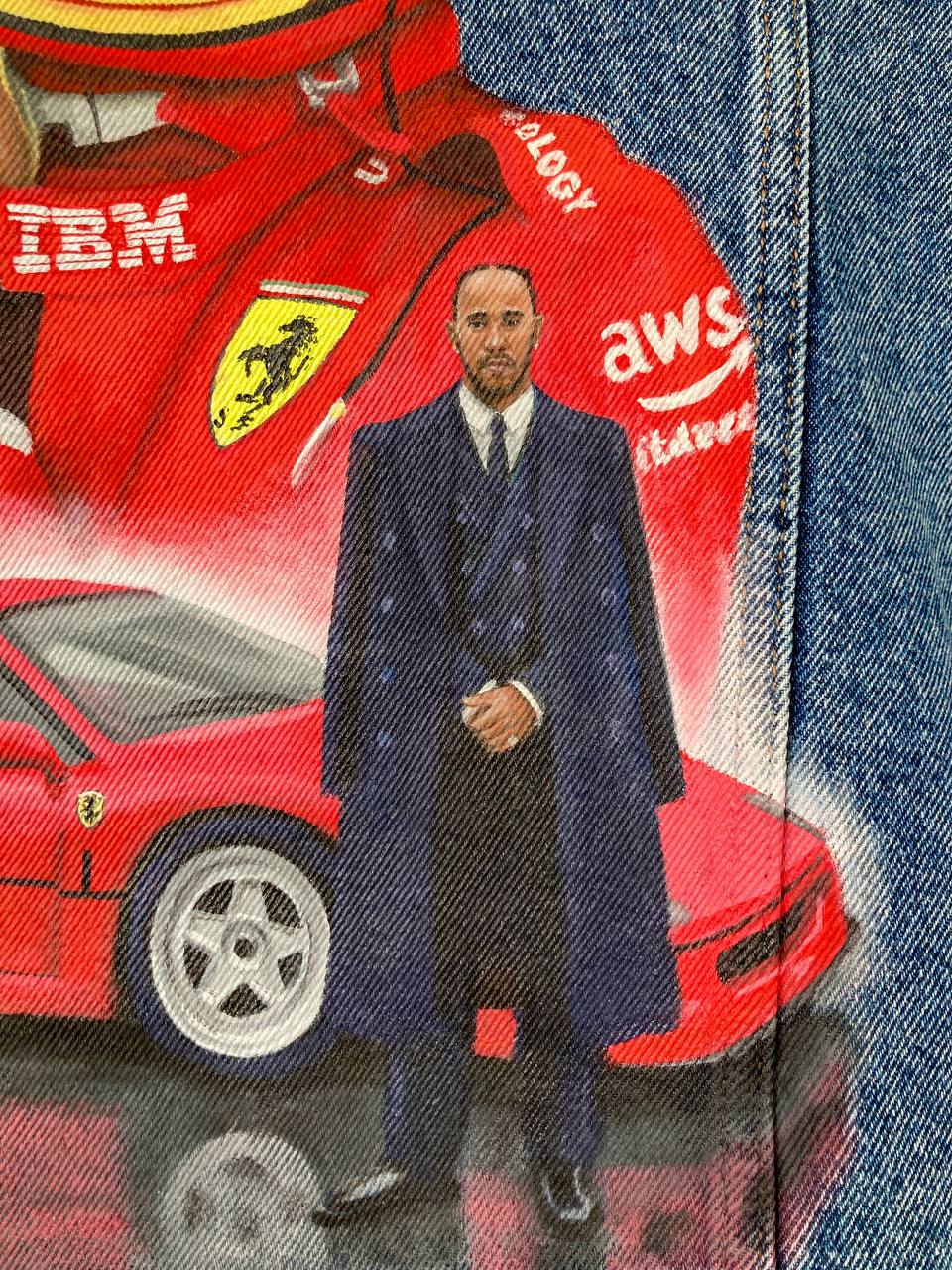 Grand Prix apparel, Race custom jacket, Racer denim jacket, Hand painted denim jacket, personalized jean jacket, custom clothing