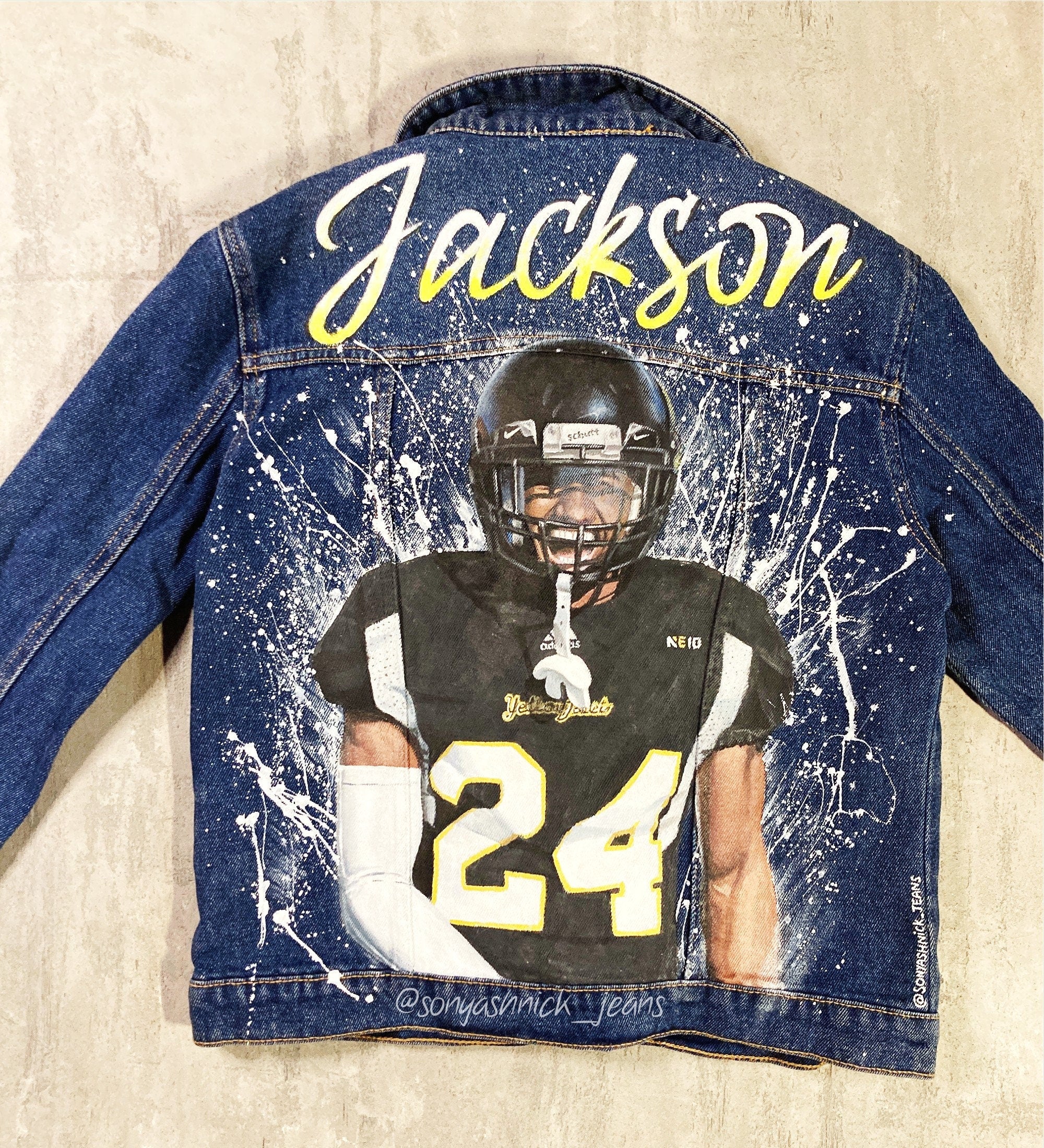 Football Wife Jean Jacket Custom Denim Jacket Football Game 