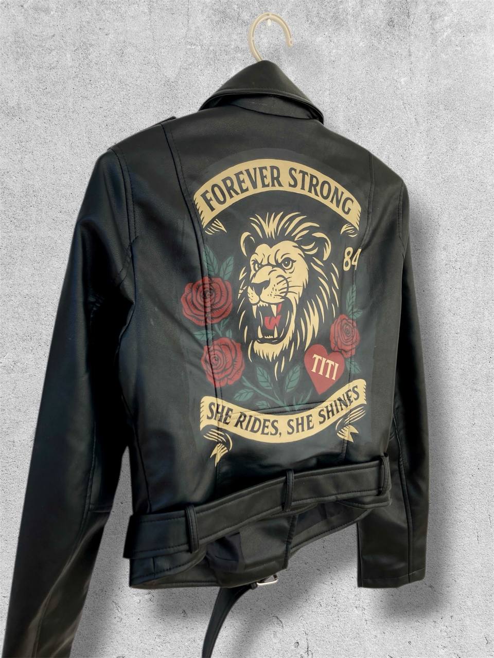 Painted Leather Jacket – Personalized Gift, Custom Hand-Painted Clothing.