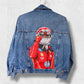 Racer denim jacket, Custom painted denim jacket, race custom jacket, painted jean jacket, racing driver gift.