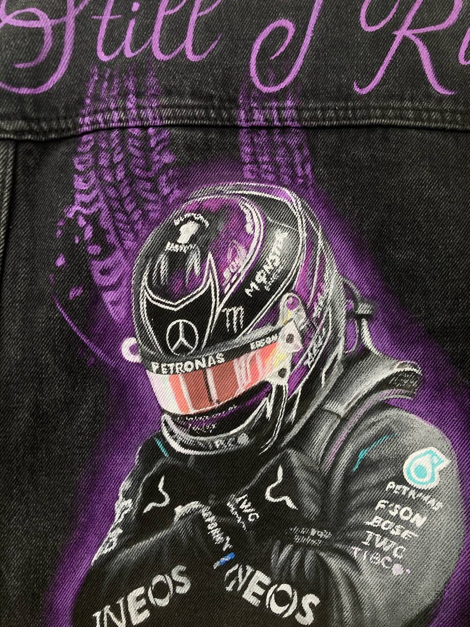 Grand Prix Inspired Hand-Painted Denim Jacket