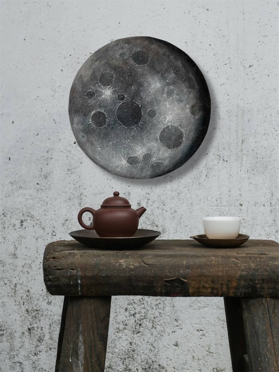 Custom Moon Phase Wall Art – Personalized Lunar Painting with Any Date & Optional Text