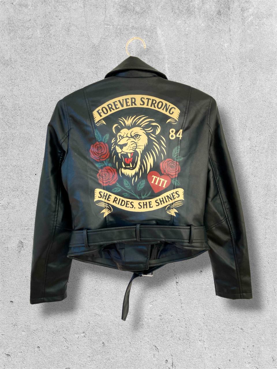 Painted Leather Jacket – Personalized Gift, Custom Hand-Painted Clothing.