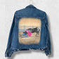 Rodeo custom jacket, hand painted denim jacket, personalized jean jacket, equestrian style, western outfit.