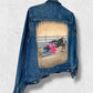 Rodeo custom jacket, hand painted denim jacket, personalized jean jacket, equestrian style, western outfit.