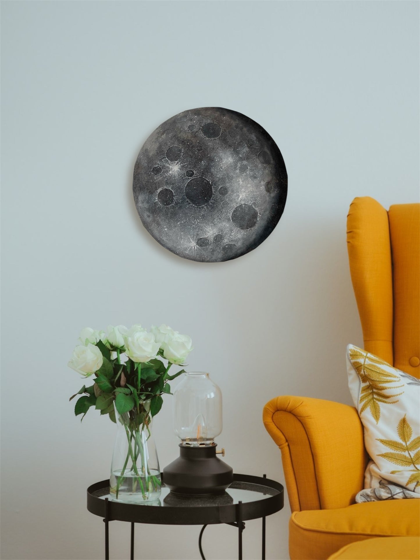Custom Moon Phase Wall Art – Personalized Lunar Painting with Any Date & Optional Text