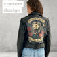 Painted Leather Jacket – Personalized Gift, Custom Hand-Painted Clothing.