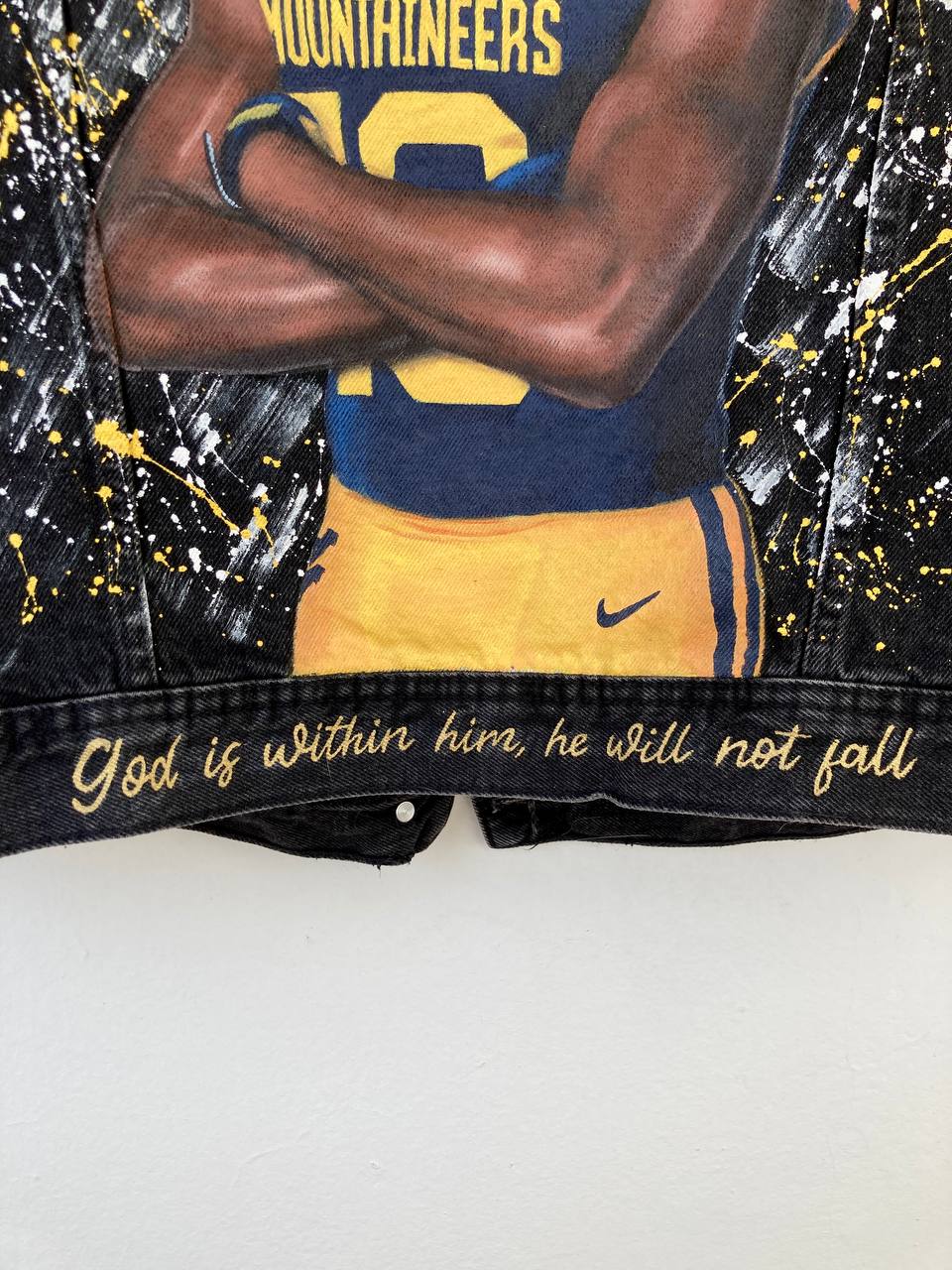 Hand Painted Custom Jacket with American Football Player Portrait – Personalized Football Fan Jacket