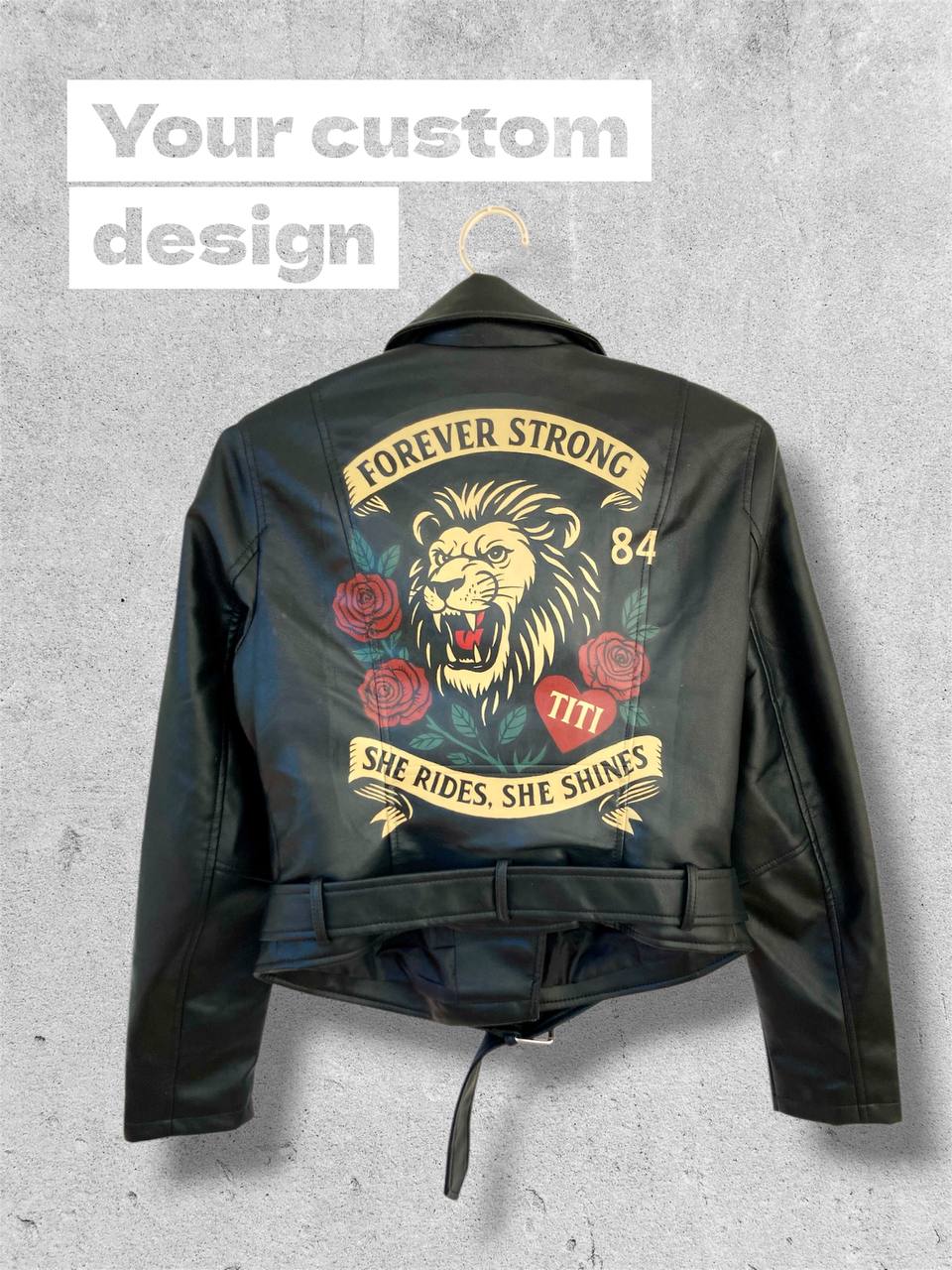 Painted Leather Jacket – Personalized Gift, Custom Hand-Painted Clothing.