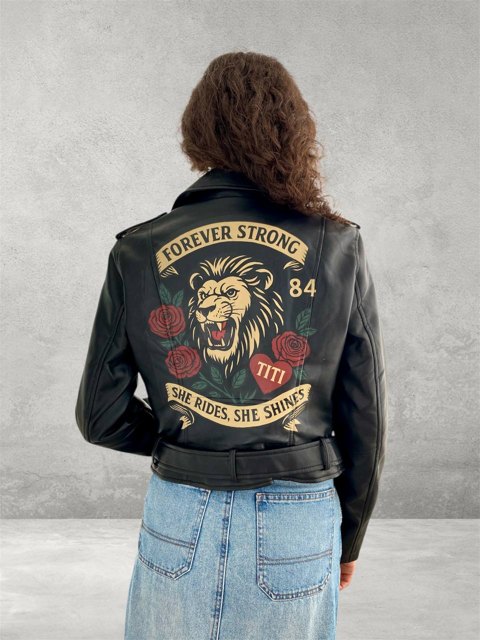 Painted Leather Jacket – Personalized Gift, Custom Hand-Painted Clothing.