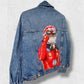Racer denim jacket, Custom painted denim jacket, race custom jacket, painted jean jacket, racing driver gift.