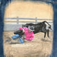 Rodeo custom jacket, hand painted denim jacket, personalized jean jacket, equestrian style, western outfit.