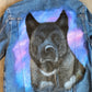 Custom Hand Painted Pet Portrait Denim Jacket | Unique Dog Portrait Jacket