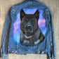 Custom Hand Painted Pet Portrait Denim Jacket | Unique Dog Portrait Jacket