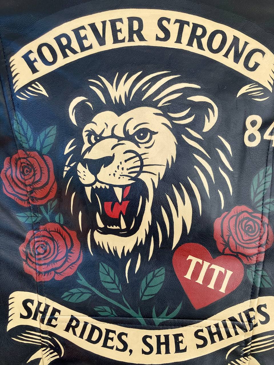 Painted Leather Jacket – Personalized Gift, Custom Hand-Painted Clothing.