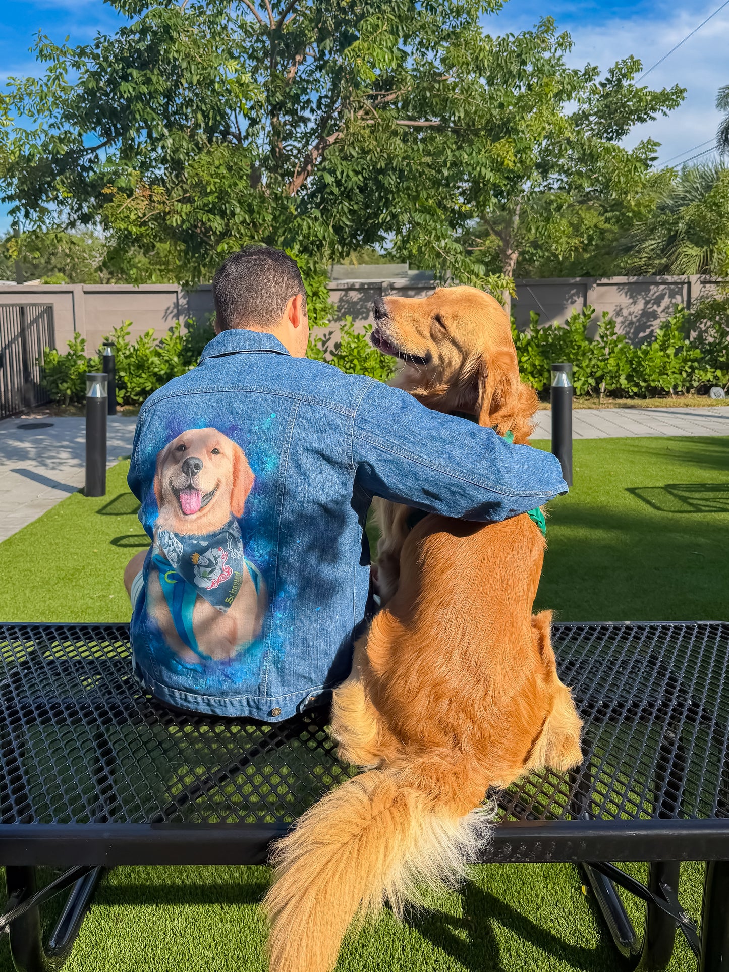 Custom Hand Painted Dog Portrait Denim Jacket | Personalized Pet Artwork Jacket