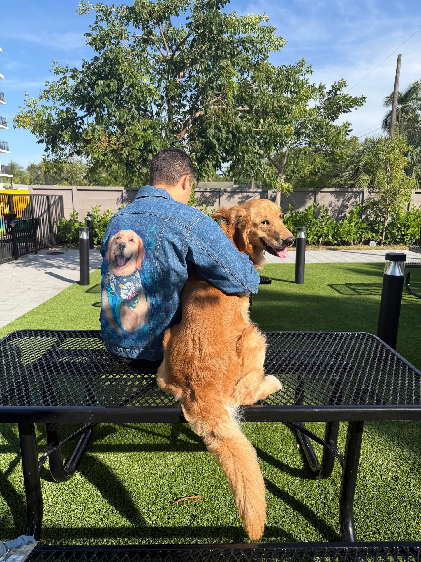 Custom Hand Painted Dog Portrait Denim Jacket | Personalized Pet Artwork Jacket