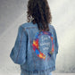 Bride jean jacket, Painted custom denim jacket, wedding denim jacket, lesbian wedding jacket, lesbian bride jacket, custom jean jacket, pride jean jacket.