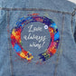 Bride jean jacket, Painted custom denim jacket, wedding denim jacket, lesbian wedding jacket, lesbian bride jacket, custom jean jacket, pride jean jacket.