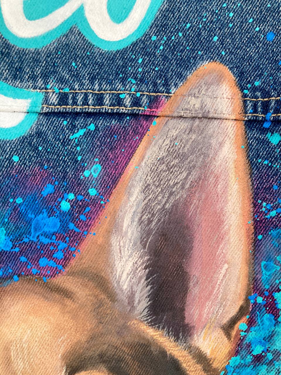 Custom Dog Portrait Hand Painted Denim Jacket | Unique Personalized Pet Jacket