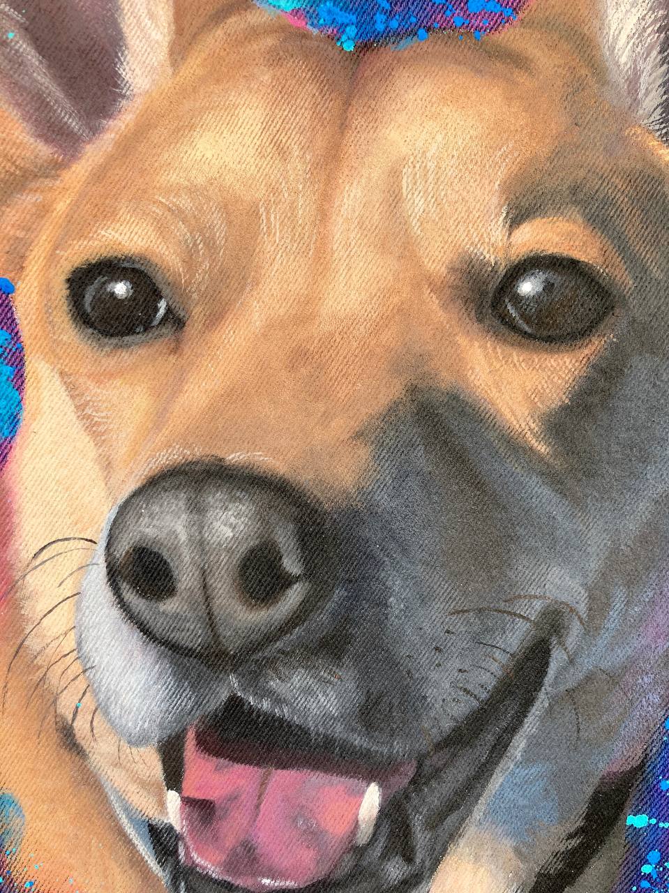 Custom Dog Portrait Hand Painted Denim Jacket | Unique Personalized Pet Jacket