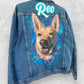 Custom Dog Portrait Hand Painted Denim Jacket | Unique Personalized Pet Jacket