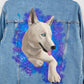 Custom Hand Painted Denim Jacket with Dog Portrait | Personalized Pet Art Jacket