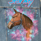 Painted denim jacket, custom jean jacket, horse gift, gift for horse lover, horse denim jacket, cowgirl jacket.