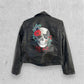 Bridal jacket, painted leather jacket, skull jacket, punk leather jacket, punk wedding.