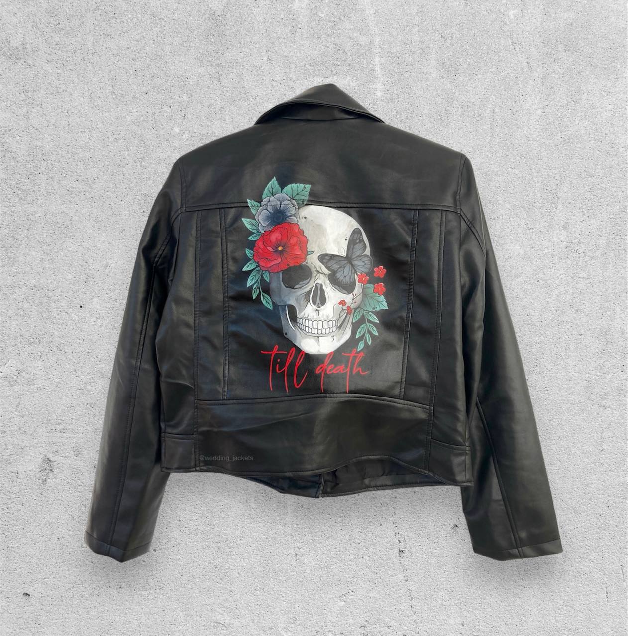 Punk Custom Painted Leather Jacket Bridal Jacket, Painted Leather