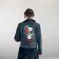 Bridal jacket, painted leather jacket, skull jacket, punk leather jacket, punk wedding.