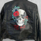 Bridal jacket, painted leather jacket, skull jacket, punk leather jacket, punk wedding.