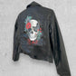 Bridal jacket, painted leather jacket, skull jacket, punk leather jacket, punk wedding.