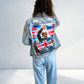 Hand-Painted Denim Jacket – Racing-Inspired Art Piece, Grand Prix Inspired Personalized Jean Jacket