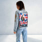 Hand-Painted Denim Jacket – Racing-Inspired Art Piece, Grand Prix Inspired Personalized Jean Jacket