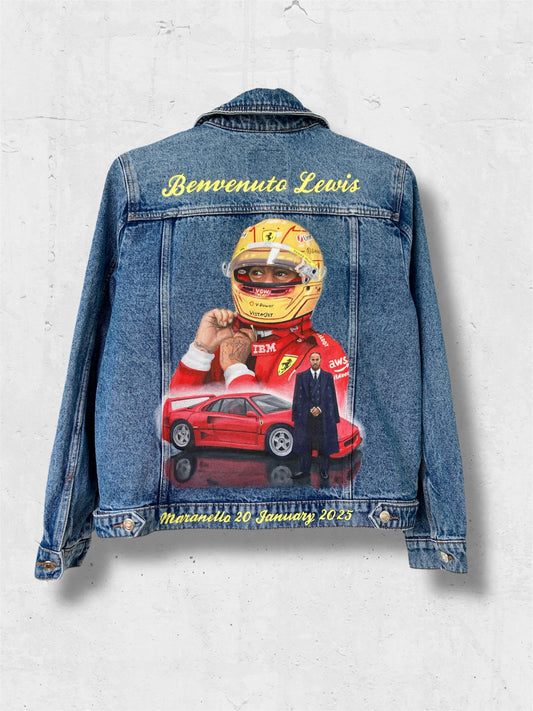 Grand Prix apparel, Race custom jacket, Racer denim jacket, Hand painted denim jacket, personalized jean jacket, custom clothing