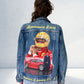 Grand Prix apparel, Race custom jacket, Racer denim jacket, Hand painted denim jacket, personalized jean jacket, custom clothing