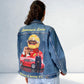 Grand Prix apparel, Race custom jacket, Racer denim jacket, Hand painted denim jacket, personalized jean jacket, custom clothing