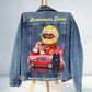 Grand Prix apparel, Race custom jacket, Racer denim jacket, Hand painted denim jacket, personalized jean jacket, custom clothing