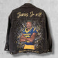 Hand Painted Custom Jacket with American Football Player Portrait – Personalized Football Fan Jacket