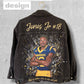 Hand Painted Custom Jacket with American Football Player Portrait – Personalized Football Fan Jacket
