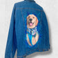 Custom Hand Painted Dog Portrait Denim Jacket | Personalized Pet Artwork Jacket