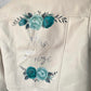 White leather bride jacket, wedding dress jacket, gift for bride, painted leather jacket.