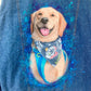 Custom Hand Painted Dog Portrait Denim Jacket | Personalized Pet Artwork Jacket