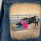 Rodeo custom jacket, hand painted denim jacket, personalized jean jacket, equestrian style, western outfit.