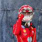 Racer denim jacket, Custom painted denim jacket, race custom jacket, painted jean jacket, racing driver gift.