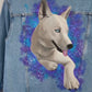 Painted denim jacket, custom jean jacket dog portrait, dog face jacket, pet portrait jacket, dog lover gift