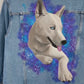 Custom Hand Painted Denim Jacket with Dog Portrait | Personalized Pet Art Jacket
